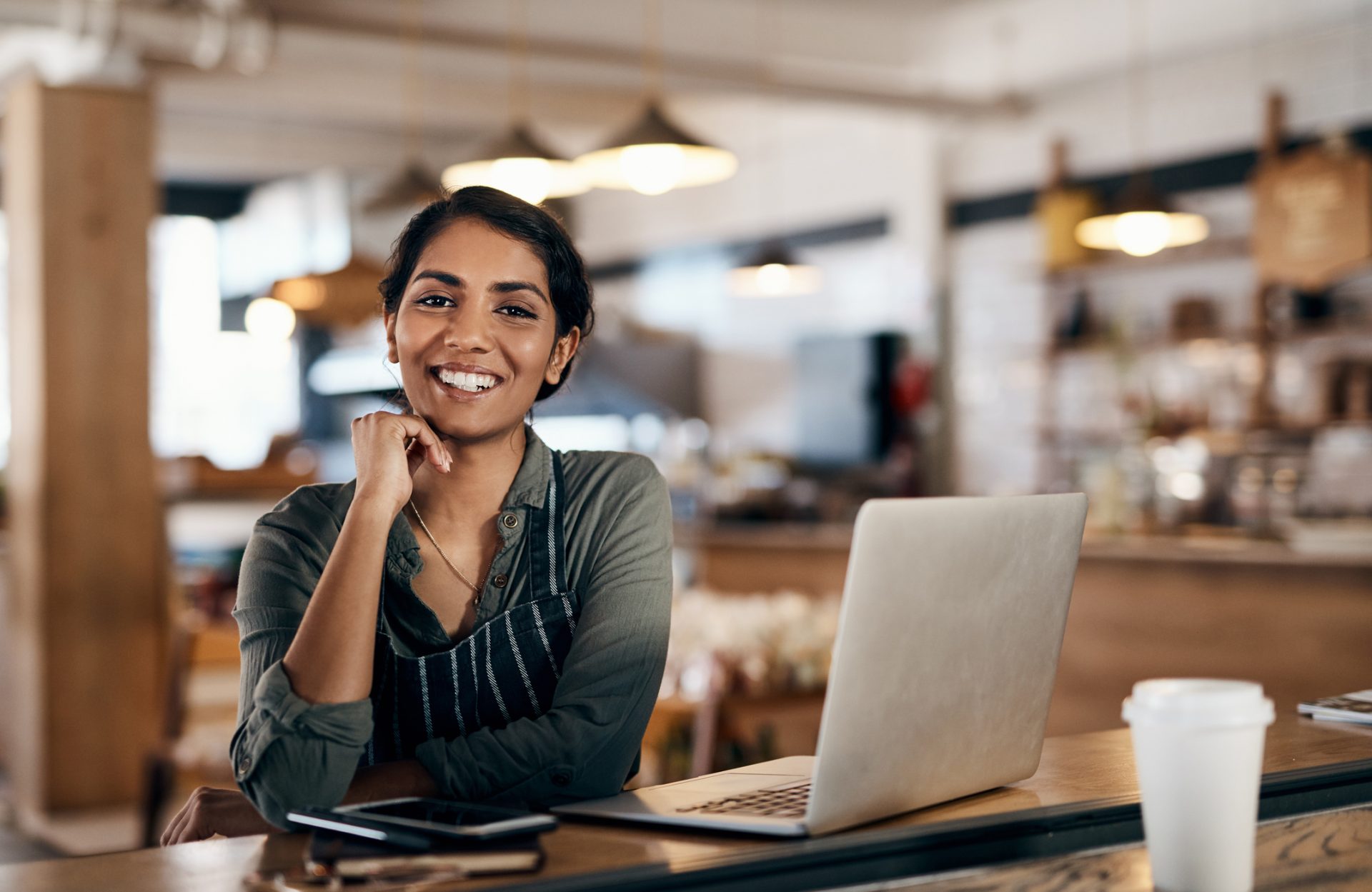Empowered small business owner at work